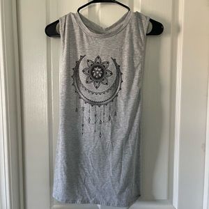Grey mandala muscle tee